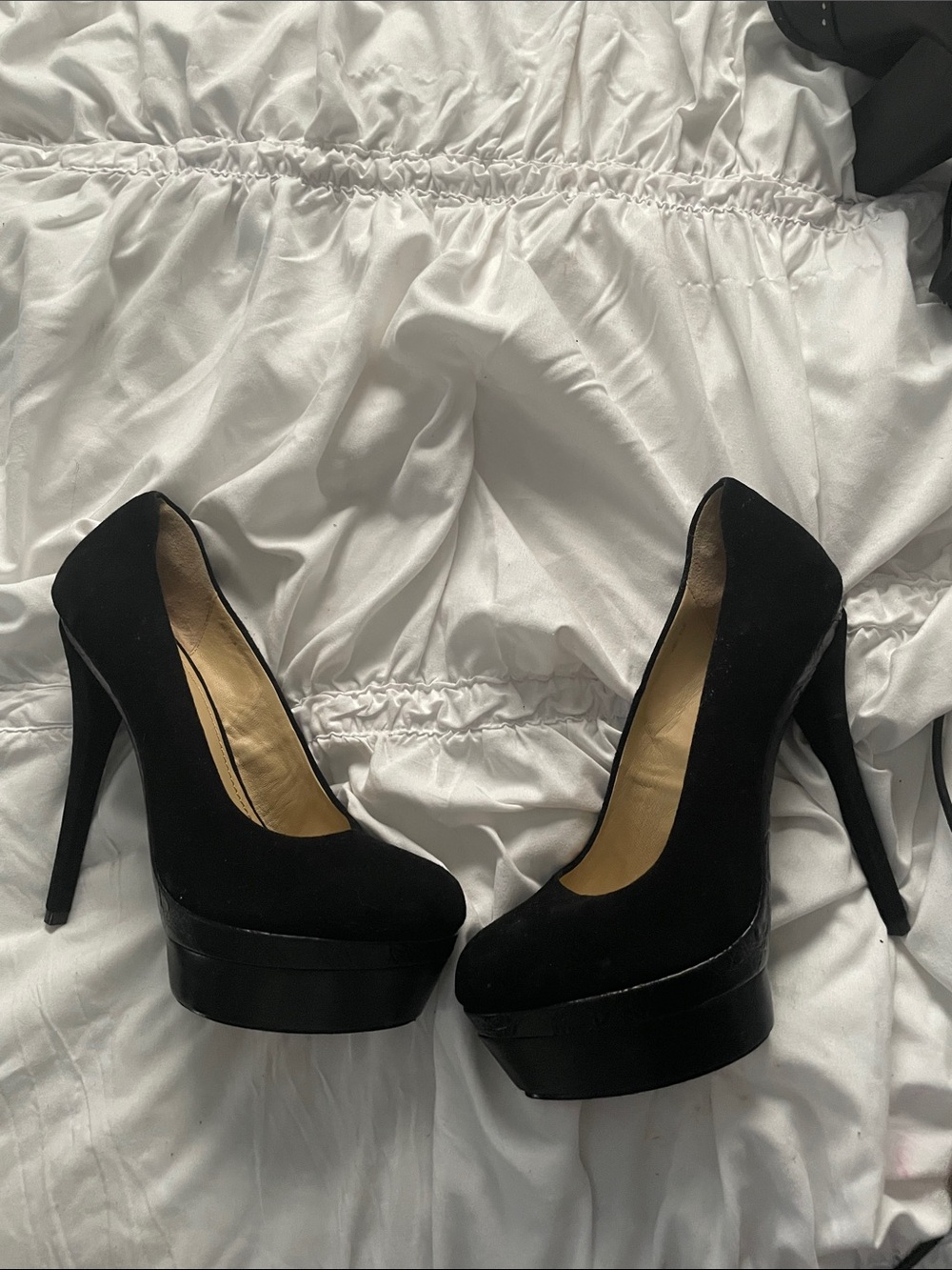 Rachel Zoe Suede black pumps/ Platform High Heels - Women